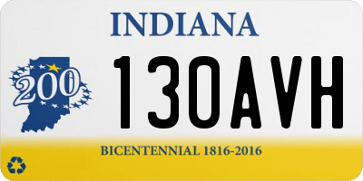 IN license plate 130AVH