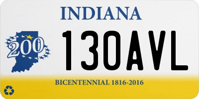 IN license plate 130AVL