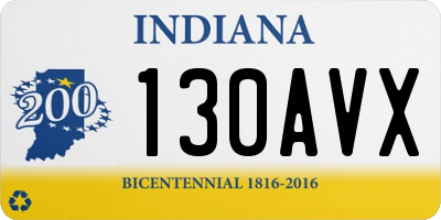 IN license plate 130AVX