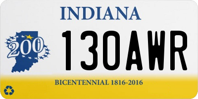 IN license plate 130AWR