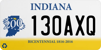 IN license plate 130AXQ