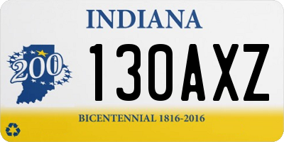 IN license plate 130AXZ
