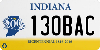 IN license plate 130BAC