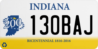 IN license plate 130BAJ