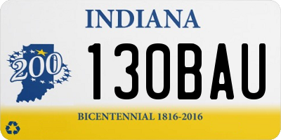 IN license plate 130BAU