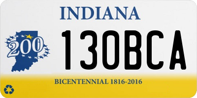 IN license plate 130BCA