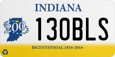 IN license plate 130BLS