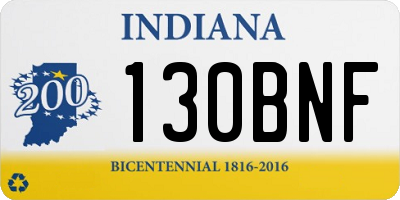 IN license plate 130BNF