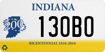 IN license plate 130BO