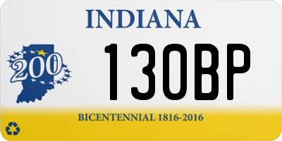 IN license plate 130BP