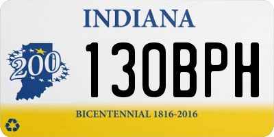 IN license plate 130BPH