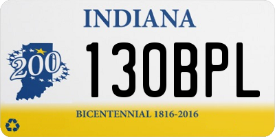 IN license plate 130BPL