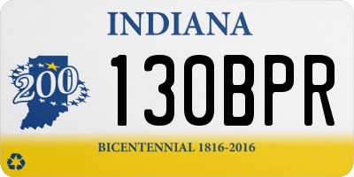 IN license plate 130BPR