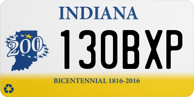IN license plate 130BXP