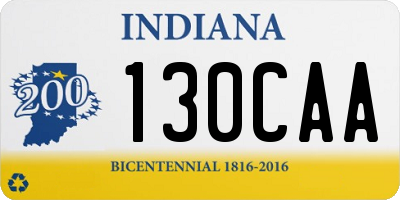 IN license plate 130CAA