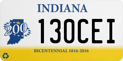 IN license plate 130CEI