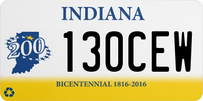 IN license plate 130CEW
