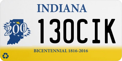 IN license plate 130CIK