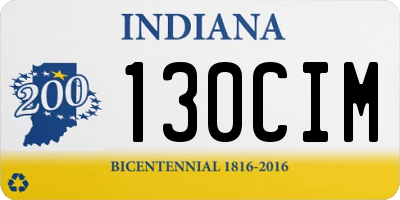 IN license plate 130CIM
