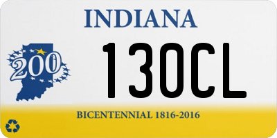 IN license plate 130CL