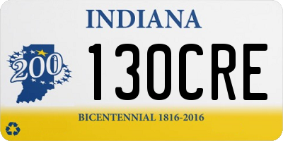 IN license plate 130CRE