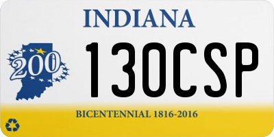 IN license plate 130CSP
