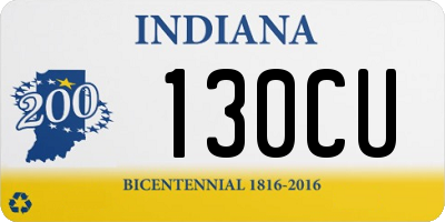 IN license plate 130CU