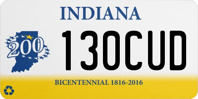 IN license plate 130CUD