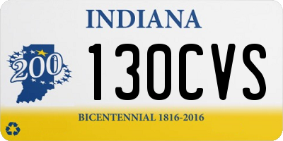 IN license plate 130CVS