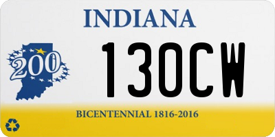 IN license plate 130CW