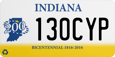 IN license plate 130CYP