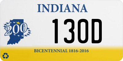 IN license plate 130D