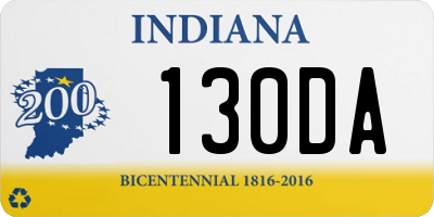 IN license plate 130DA