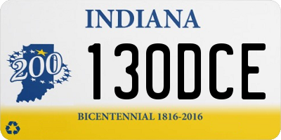 IN license plate 130DCE