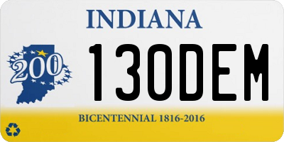 IN license plate 130DEM