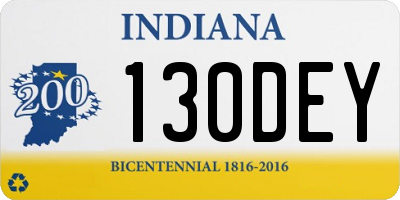 IN license plate 130DEY