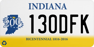 IN license plate 130DFK