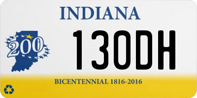 IN license plate 130DH
