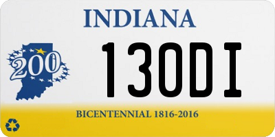 IN license plate 130DI