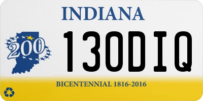 IN license plate 130DIQ