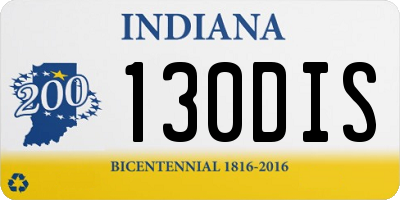 IN license plate 130DIS