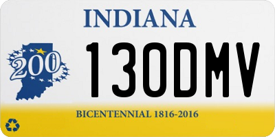 IN license plate 130DMV