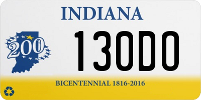 IN license plate 130DO