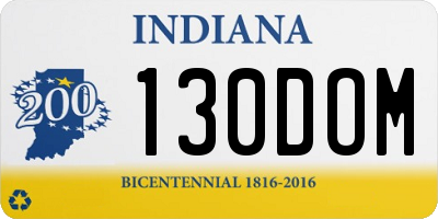 IN license plate 130DOM