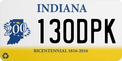 IN license plate 130DPK