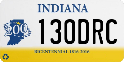 IN license plate 130DRC