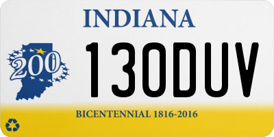 IN license plate 130DUV