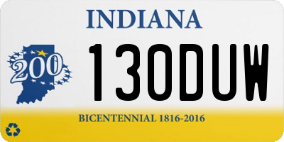 IN license plate 130DUW