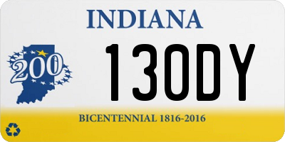 IN license plate 130DY