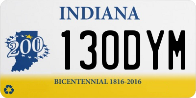 IN license plate 130DYM